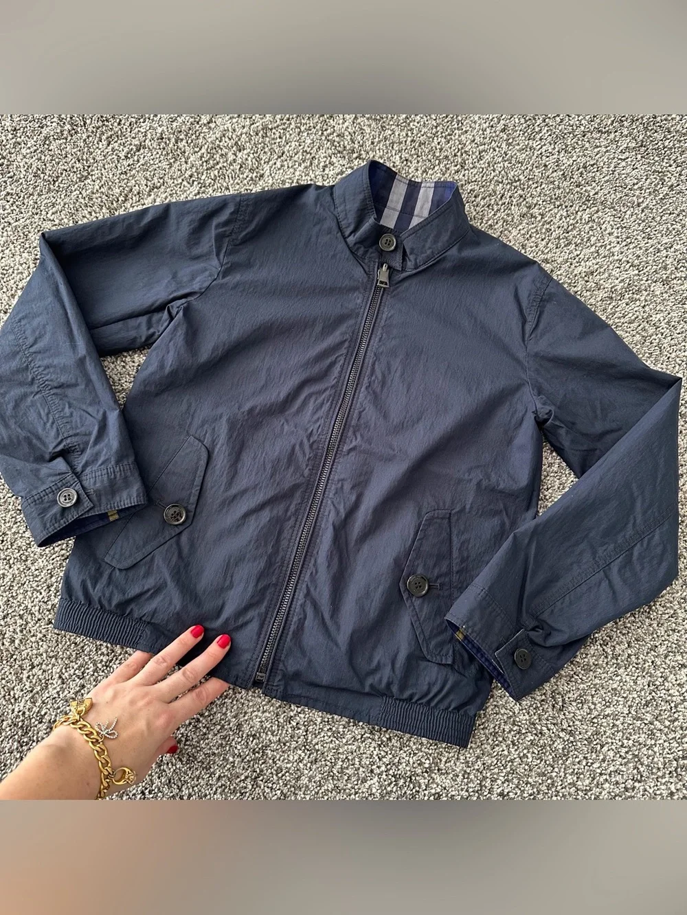 Authentic BURBERRY Boy Bomber Windbreaker Reversible Jacket Kid Youth 9-10 Year